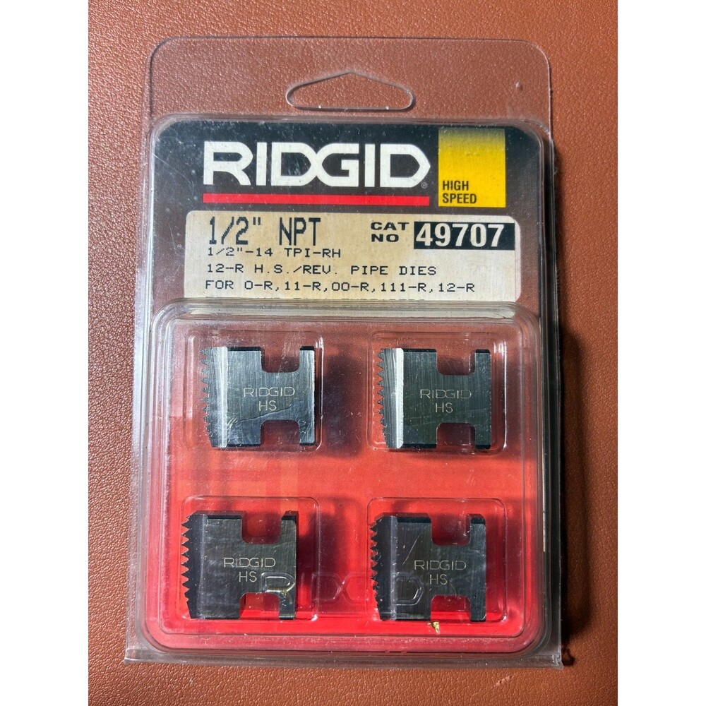 Ridgid 49707 1/2" -14 NPT High Speed Alloy Steel Pipe Threading Dies